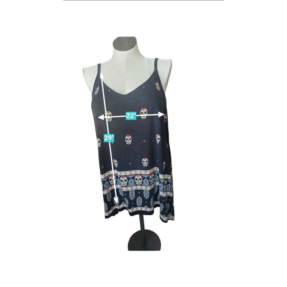 Torrid Plus 2X Black White Skull Print Super Soft Tank Top - Picture 4 of 7